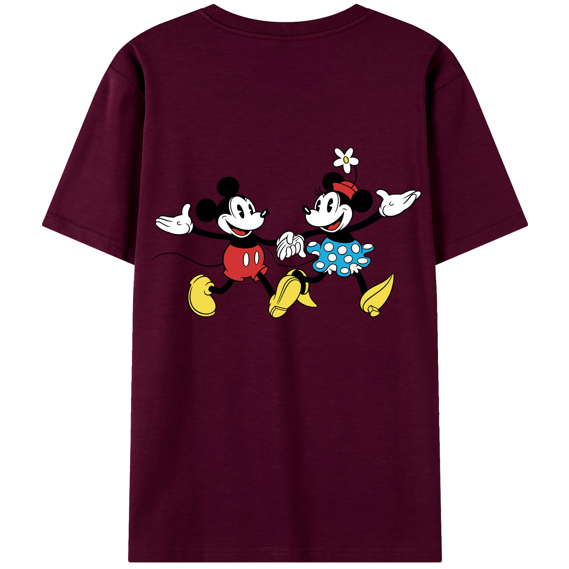 （画像用） ミッキーマウス Mickey Mouse レディース半袖Tシャツ(バックプリント)